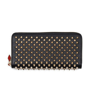 Christian Louboutin Panettone Round Zipper Long Wallet Black Red